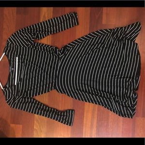 Black and white striped dress